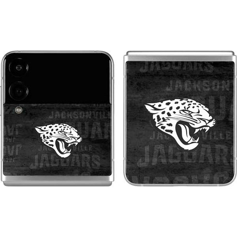 NFL Jacksonville Jaguars Black & White Galaxy Z Flip4 5G Skin